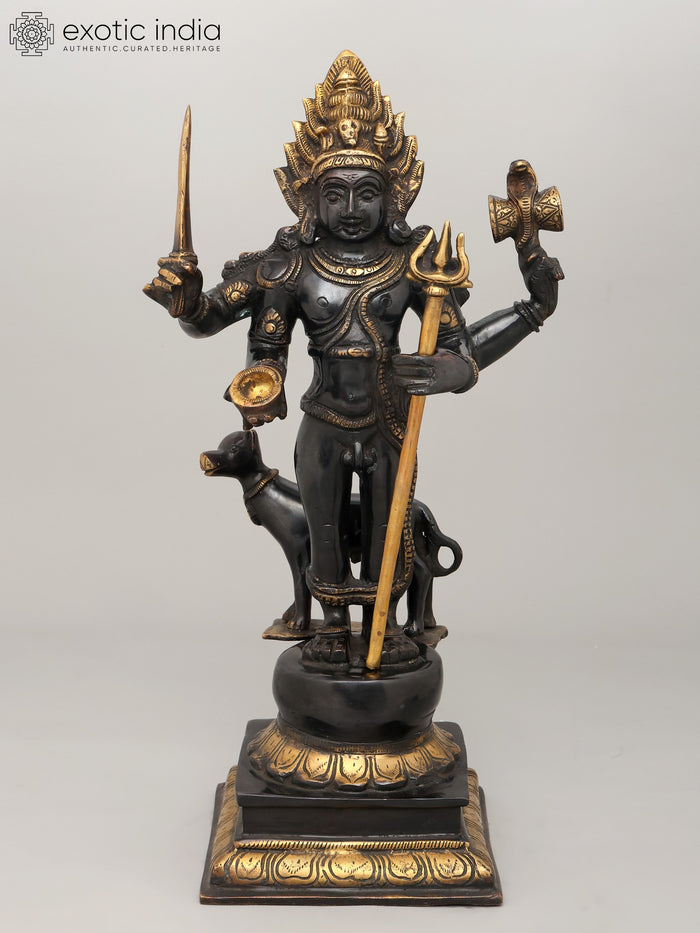 17" Lord Shiva Bhairava Handmade Brass Statue