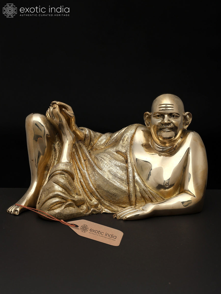 10" Neem Karoli Baba Handmade Brass Statue
