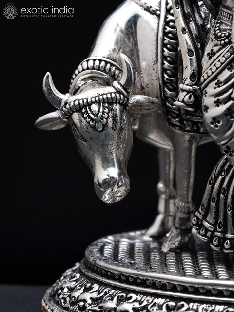 Small Superfine Cow Krishna Brass Idol | Made In India