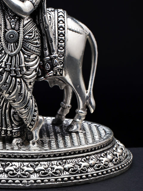 Small Superfine Cow Krishna Brass Idol | Made In India