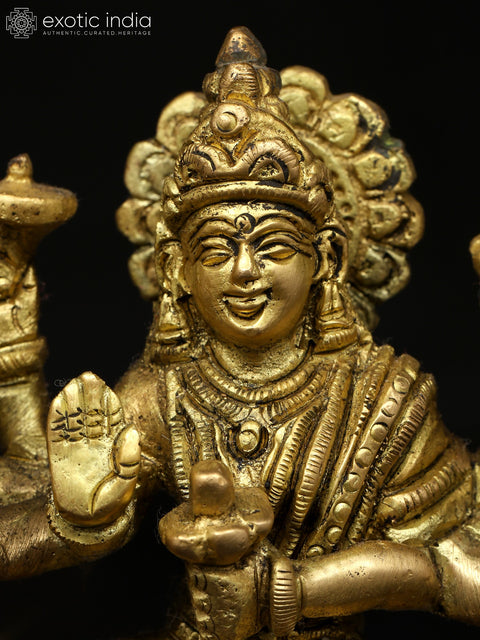 5" Small Eight Armed Goddess Durga (Sherawali Maa) | Brass Idol