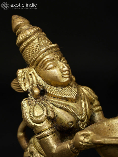 5" Brass Lord Hanuman Lamp for Shri Rama Puja | Handmade