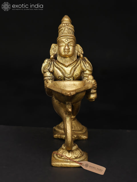 5" Brass Lord Hanuman Lamp for Shri Rama Puja | Handmade