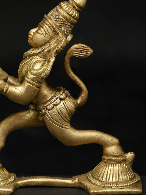 5" Brass Lord Hanuman Lamp for Shri Rama Puja | Handmade
