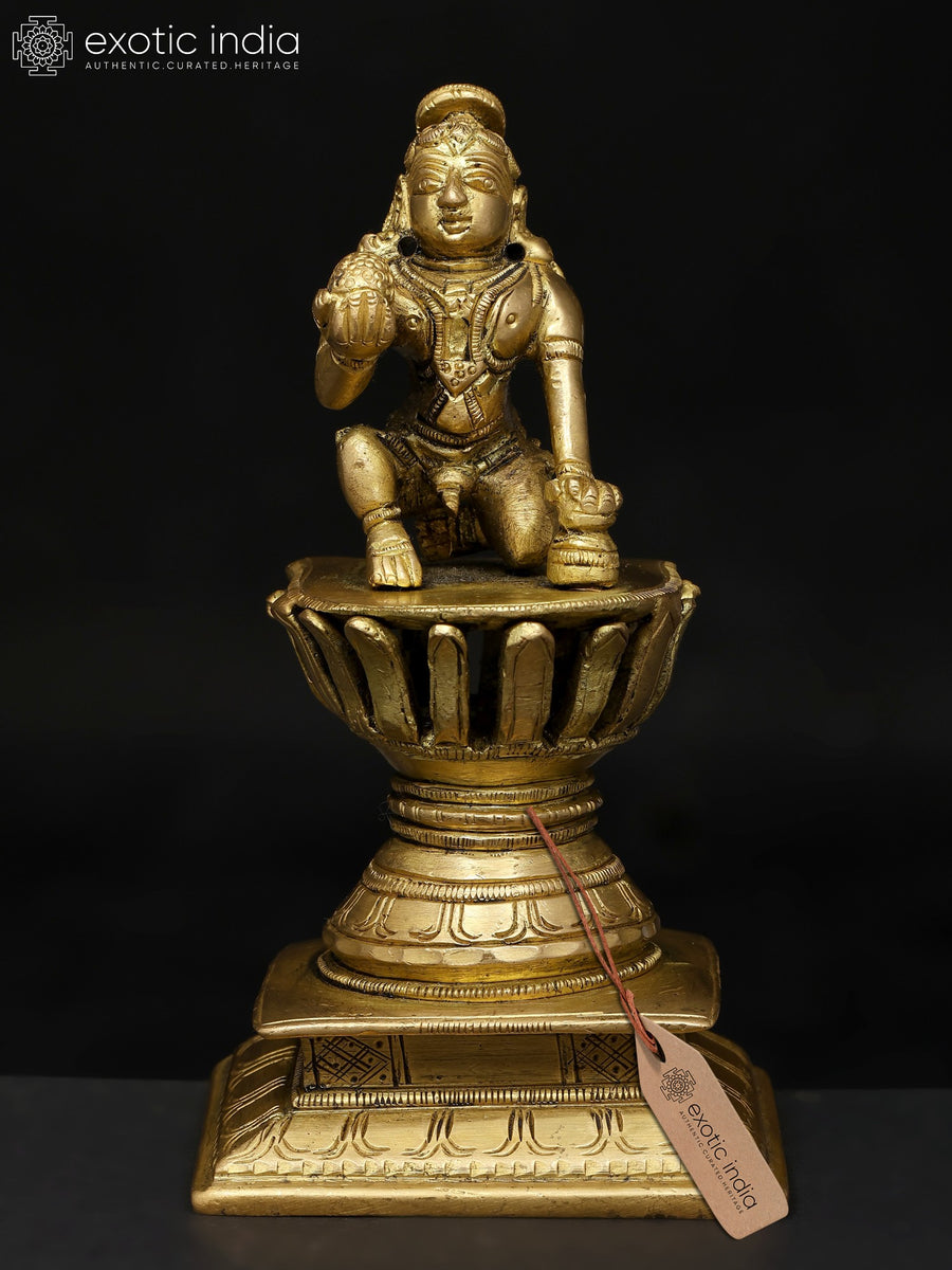 5" Small Brass Laddu Gopal Idol for Pooja