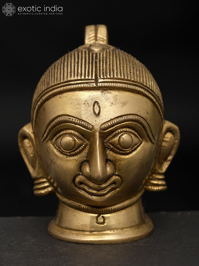 3" Small Brass Gauri Head Statue Handmade