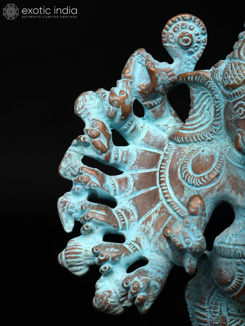 9" Sixteen Armed Vira-Ganesha | Brass Statue | Made In India