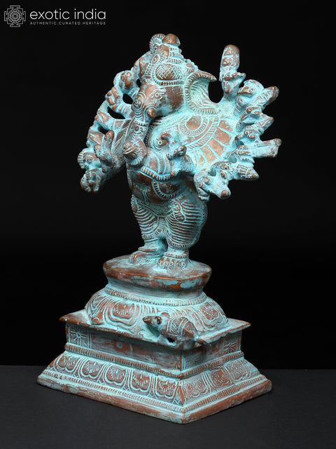 9" Sixteen Armed Vira-Ganesha | Brass Statue | Made In India