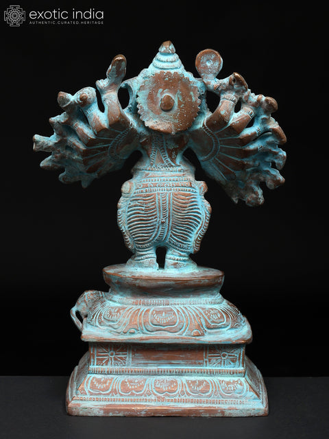9" Sixteen Armed Vira-Ganesha | Brass Statue | Made In India