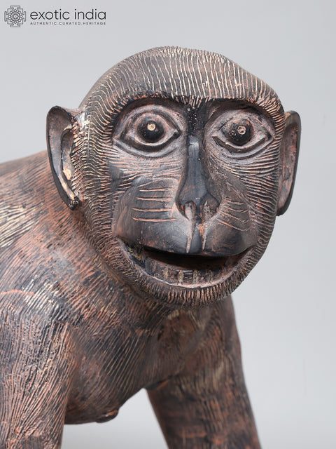 21" Brass Monkey Statue | Home Decor