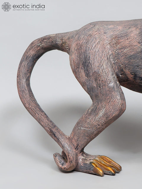 21" Brass Monkey Statue | Home Decor