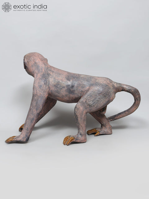 21" Brass Monkey Statue | Home Decor