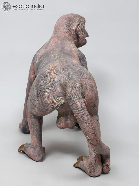 21" Brass Monkey Statue | Home Decor