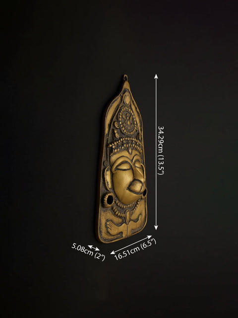 13" Lord Hanuman Wall Hanging Brass Statue | Made In India