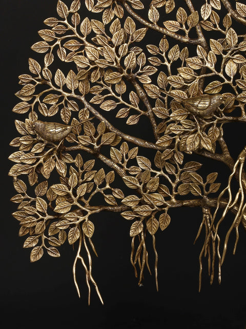 36" Large Size Brass Tree of Life with Marble Base | Home Decor