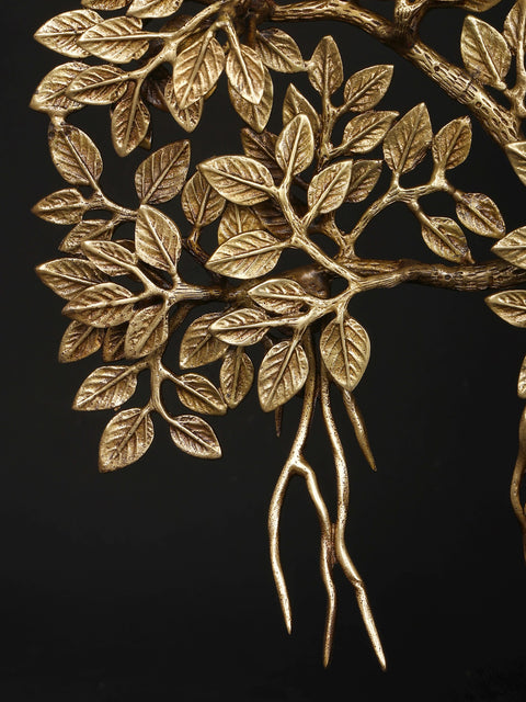 36" Large Size Brass Tree of Life with Marble Base | Home Decor