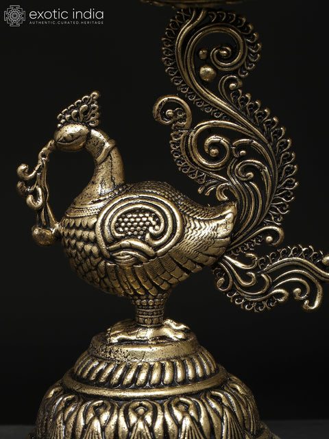 3" Small Brass Superfine Peacock Lamp