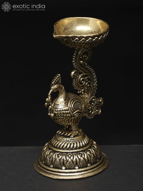 3" Small Brass Superfine Peacock Lamp