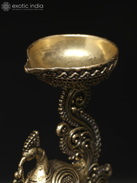 3" Small Brass Superfine Peacock Lamp