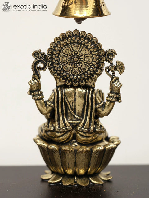 7" Wood Framed Superfine Lakshmi Ganesha Saraswati Statues in Brass | Wall Hanging