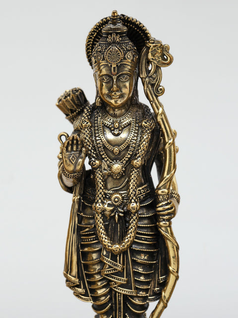 11" Wood Framed Superfine Shri Ram Darbar in Brass | Wall Hanging