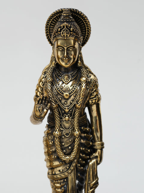 11" Wood Framed Superfine Shri Ram Darbar in Brass | Wall Hanging