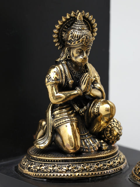 11" Wood Framed Superfine Shri Ram Darbar in Brass | Wall Hanging