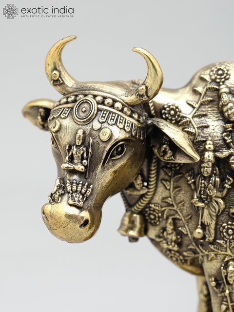 Superfine Kamadhenu Cow with All Gods and Goddesses | Brass Statue