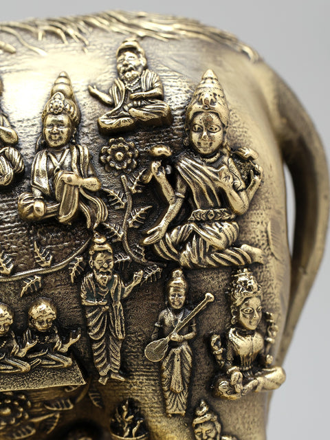 Superfine Kamadhenu Cow with All Gods and Goddesses | Brass Statue