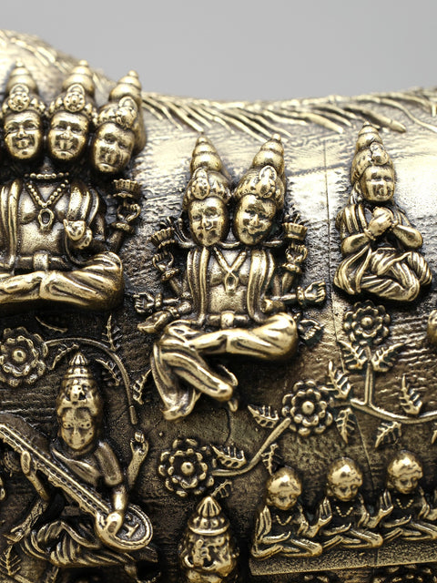 Superfine Kamadhenu Cow with All Gods and Goddesses | Brass Statue