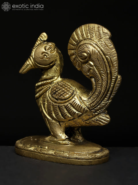 3" Small Decorative Peacock | Brass Statue | Table Decor