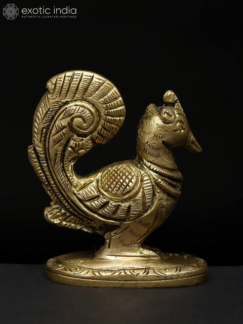 3" Small Decorative Peacock | Brass Statue | Table Decor