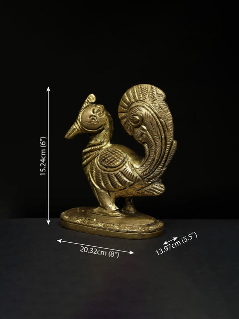 3" Small Decorative Peacock | Brass Statue | Table Decor