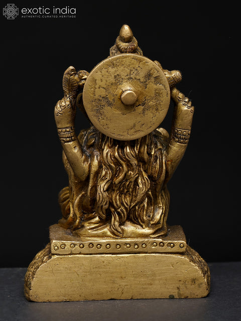 4" Small Sitting Blessing Lord Ganesha | Brass Statue
