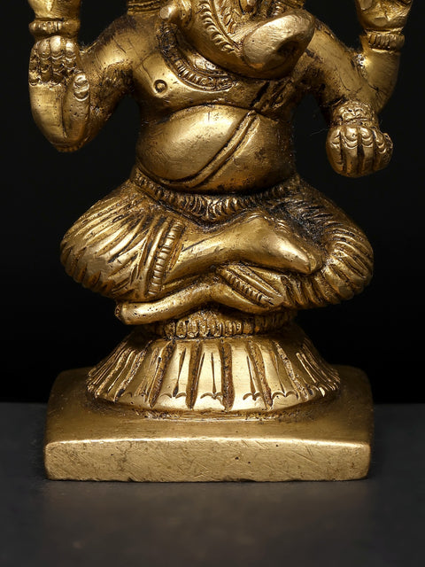 4" Small Lord Ganesha Brass Idol | Made In India | Handmade