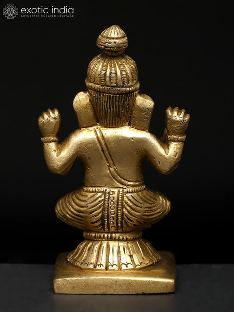 4" Small Lord Ganesha Brass Idol | Made In India | Handmade