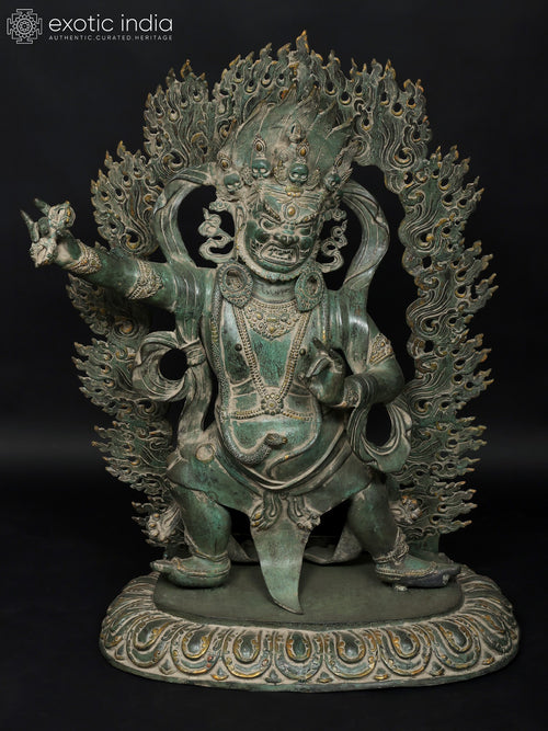 42" Large Brass Vajrapani Statue for Home Decor - Tibetan Buddhist Deity