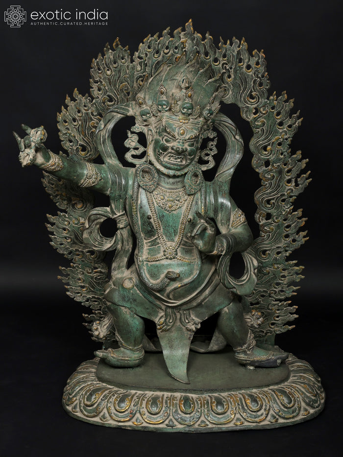 42" Large Brass Vajrapani Statue - Tibetan Buddhist Wrathful Deity