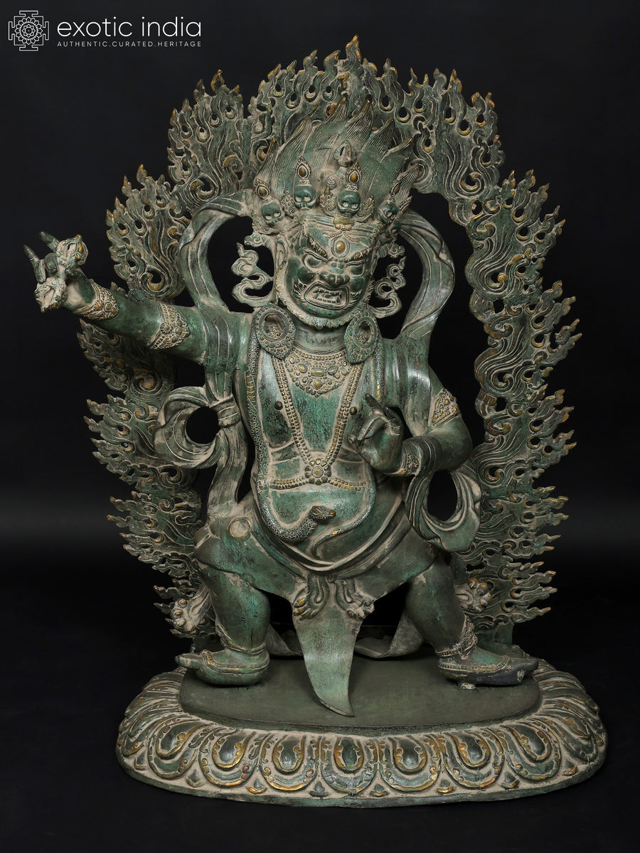 42" Large Brass Vajrapani Statue for Home Decor - Tibetan Buddhist Deity