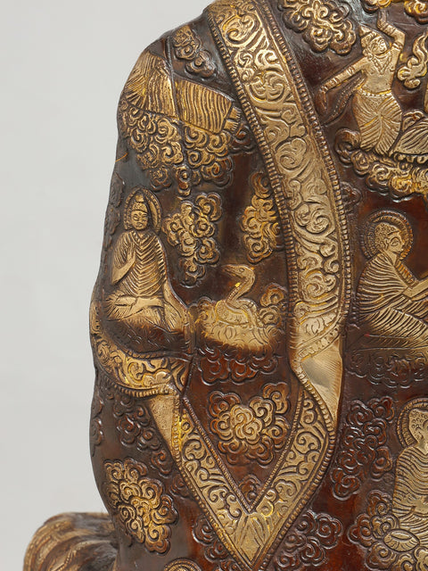 33" Large Lord Buddha Seated in Bhumisparsha Mudra | Brass Statue