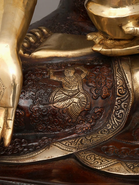 33" Large Medicine Buddha | Brass Statue | Made In India | Handmade