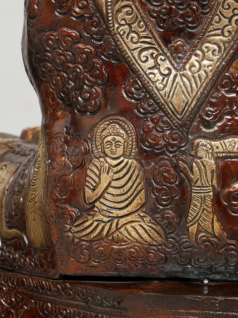 33" Large Lord Buddha Seated in Vitark Mudra | Brass Statue