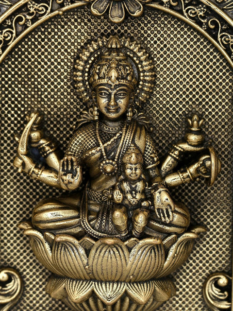 4" Small Superfine Ashta Lakshmi Wall Hanging | Brass Statues
