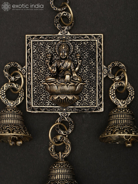 6" Small Superfine Lakshmi Ganesha Saraswati Wall Hanging Bells | Brass Statues