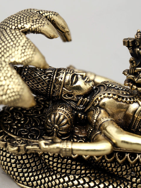 4" Superfine Padmanabha Swamy (Shesha-Shayi Lord Vishnu) | Brass Statue