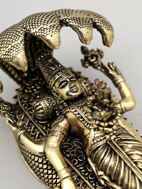 4" Superfine Padmanabha Swamy (Shesha-Shayi Lord Vishnu) | Brass Statue