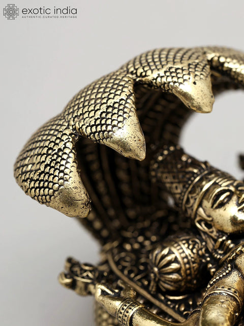 4" Superfine Padmanabha Swamy (Shesha-Shayi Lord Vishnu) | Brass Statue