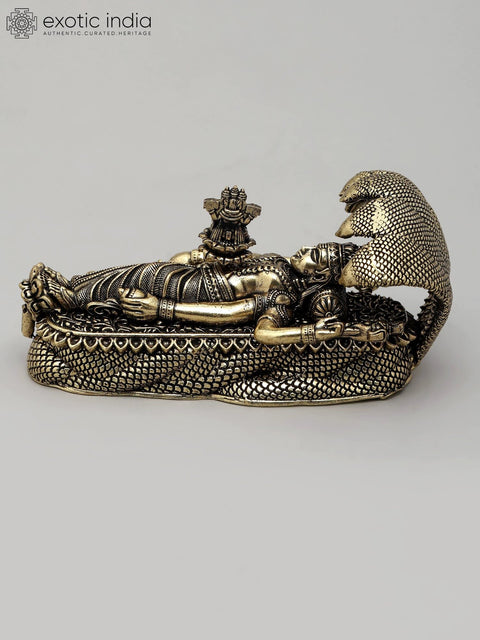 4" Superfine Padmanabha Swamy (Shesha-Shayi Lord Vishnu) | Brass Statue
