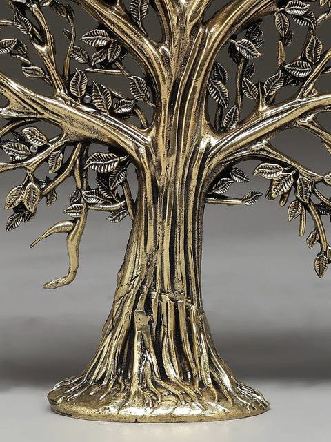 6" Small Brass Superfine Tree of Life with Perched Birds | Table Decor