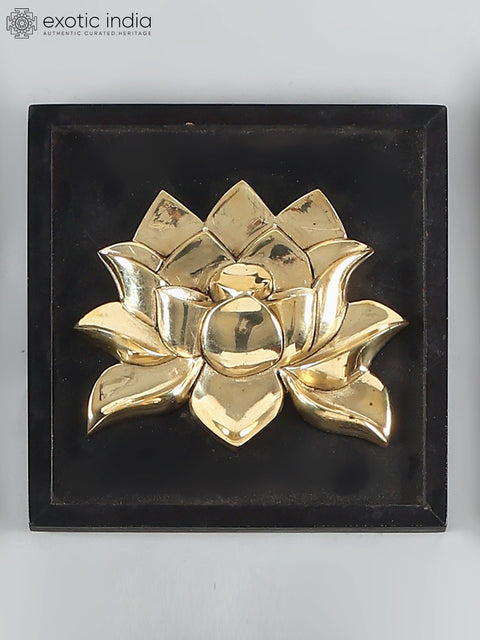 11" Designer Wall Art Relief Frames with Cow, Peacock, Lotus and Kalash | Set of 9 | Brass and Wood | Wall Hanging